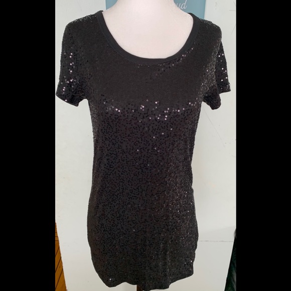 DKNY sequin Embellished crew tee shirt - Picture 4 of 8